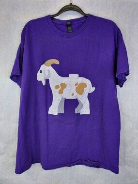 GOAT Mini-fig T-Shirt Men's XL Tee Crew Neck Cotton Lego Animal Logo Fandom